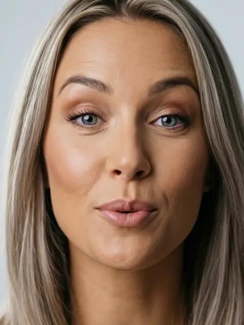 Sol 13, Mujer de 30 años de piel bronceada, cabello rubio ceniza y ojos azul gris, sonrisa cálida y profesional.
